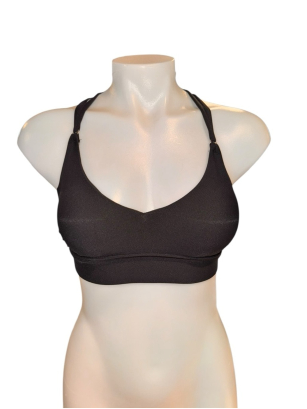 Women's CALIA Strappy Back Ruched Bikini Top XS Black